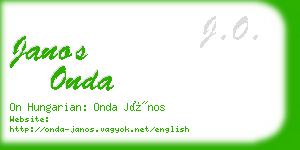janos onda business card